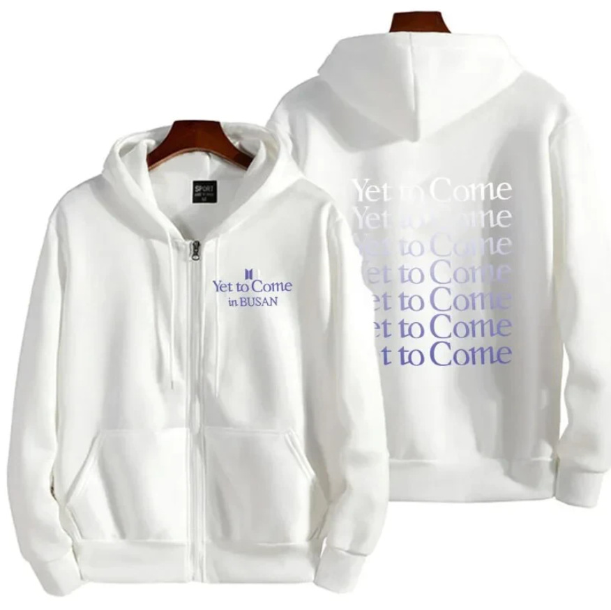 Men's Hoodies Yet to Come Letter Women/Man Zip Hooded Purple Goth Couple Hip Hop Street Casual Kpop Hoodie Oversize Graphic Sweatshirt Female