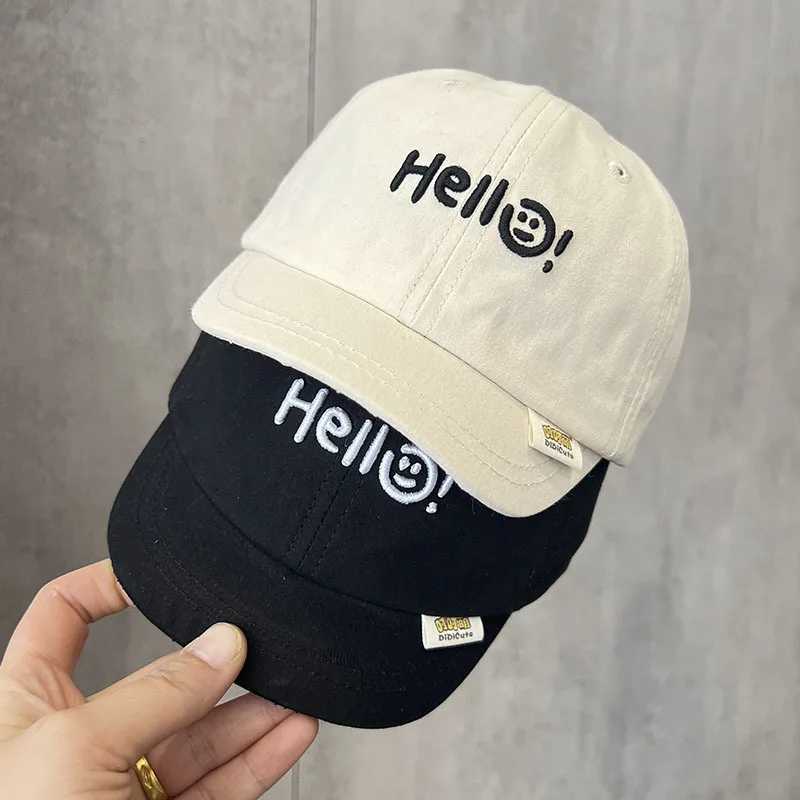 Japanese Baby Peaked Hat Embroidered Letter Kids Duck Tongue Cap 13Year Boy Children Sunshade Visors Solid Cotton Baseball Caps Z251029