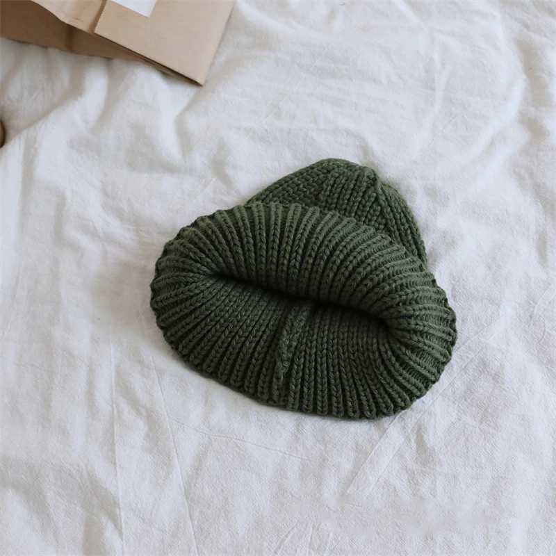 Childrens Hat Autumn Winter Solid Color Knitted Pullover Warm Bonnet Ear Protection Boys And Girls Headgear Kids Fashion Hats Z251029