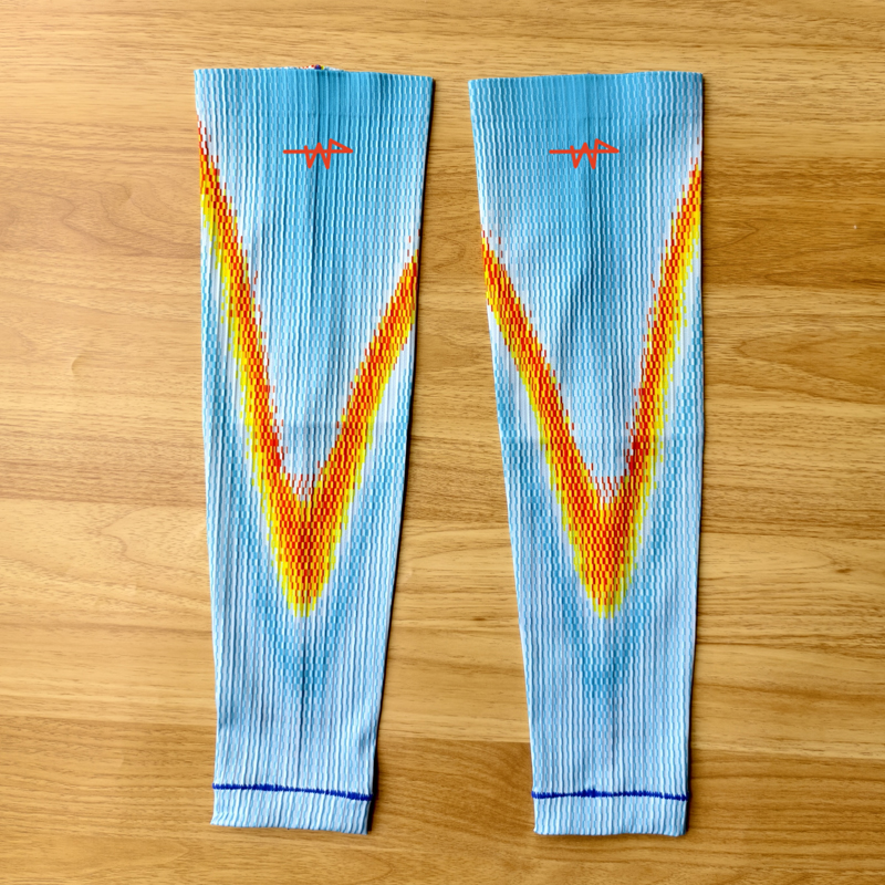 Rainbow ColorfulMan Marathon Running Custom Sleeves Track Field Match Eilte Seamless Arm Warmup Wear Custom logo DIY