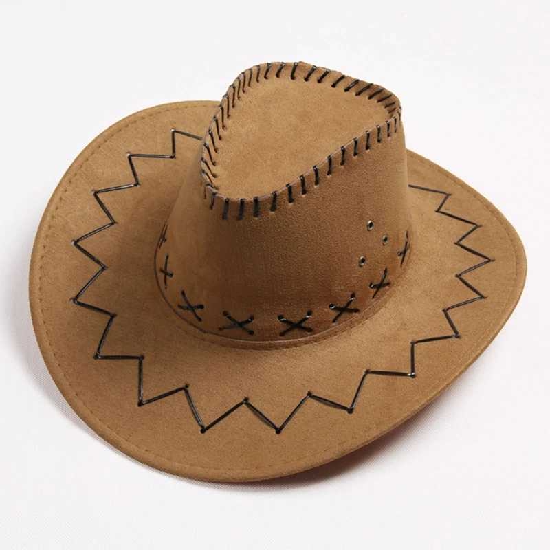 Fashion Cowboy Hat for Kids Personalized Party Straw Hat Suede Fabric Sun Hat Children Western Cowboy Hat for Boys Girls Z251029