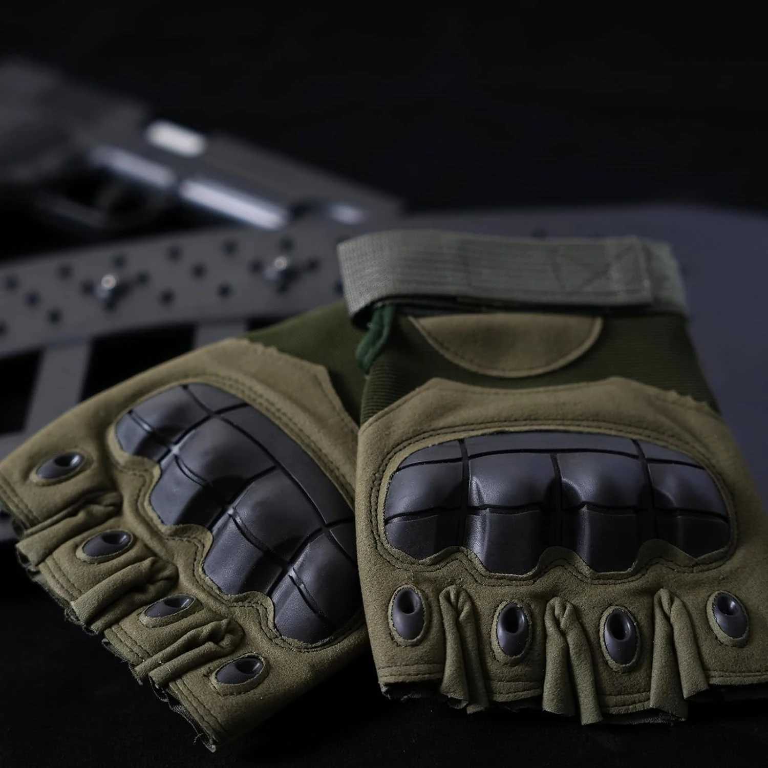 1 Pair Tactical Fingerless Half Finger Motorcycle Motocross Nonslip Guantes Moto Outdoor Sport Motorbiker Racing Gloves J250922