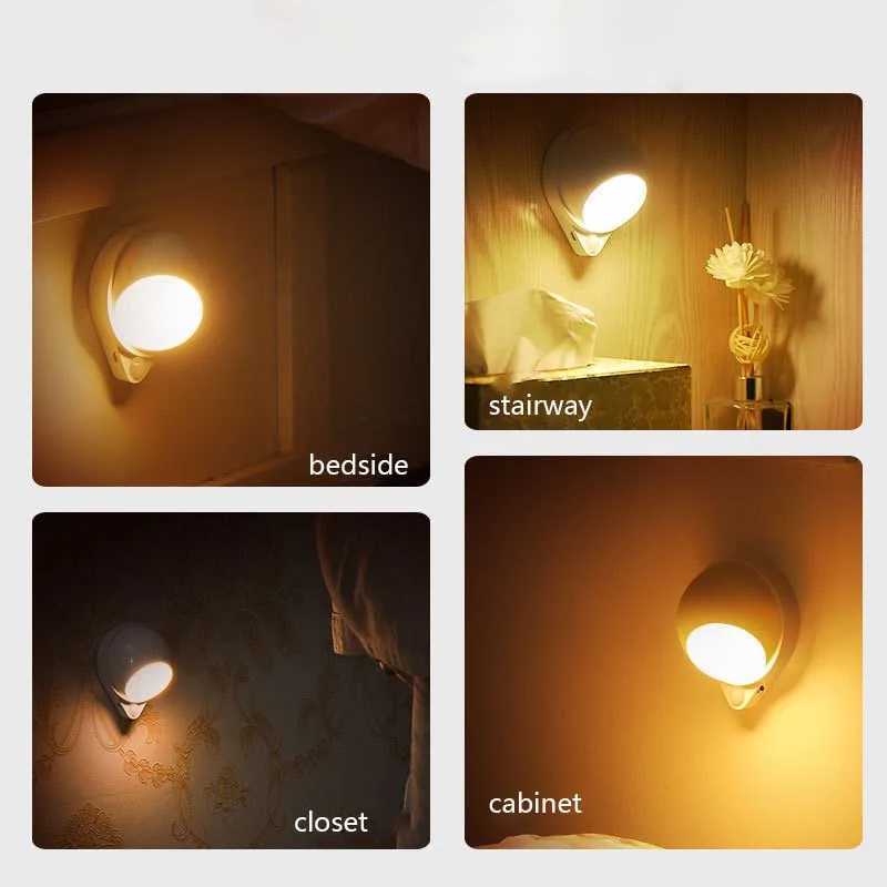 LED Wall Sconces Light Motion Sensor Wall Lamp 360 Rotatable Wall Lights Wireless Night Lights For Bedroom Stair Hallway Kitchen C251124