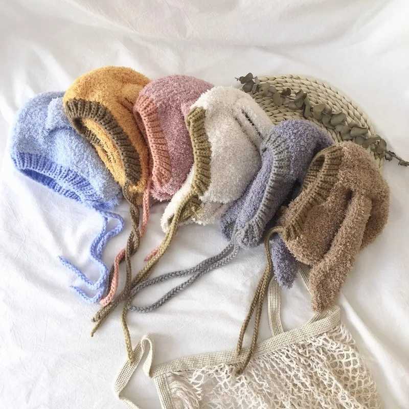 03Years Baby Hat Autumn Winter Ear Rabbit Knitted Kids Hat Cute Wool Hat Baby Accessories Newborn Girl Boy Beanie Cap Z251029