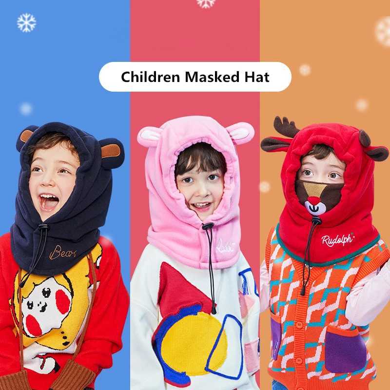 Kids Winter Fleece Warmer Balaclava Cap Thermal Tactical Military Helmet Windproof Full Face Mask Cover Ski Beanies For Boy Girl Z251029