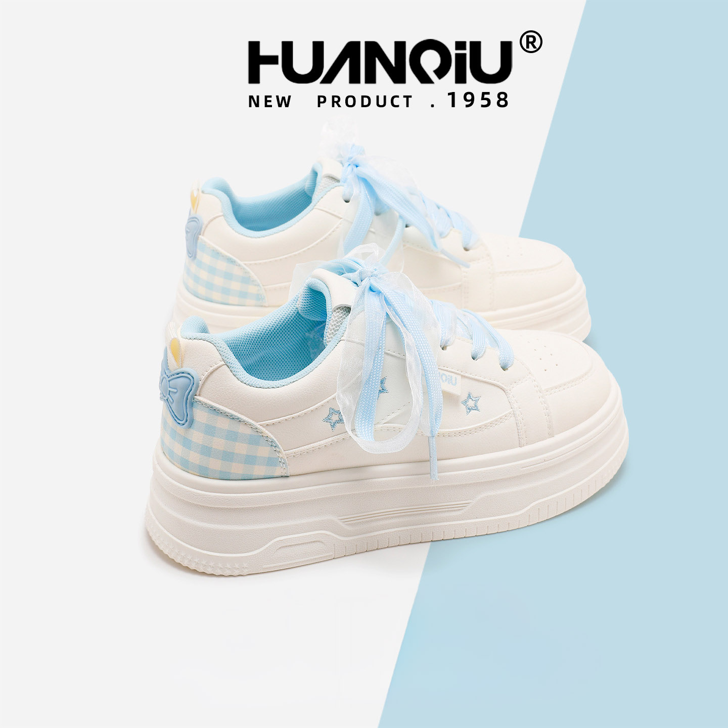 HUAN QIU Free shipping Designer Casual Shoes Thick soled board shoes women versatile fashionable casual breathable board shoes fashion