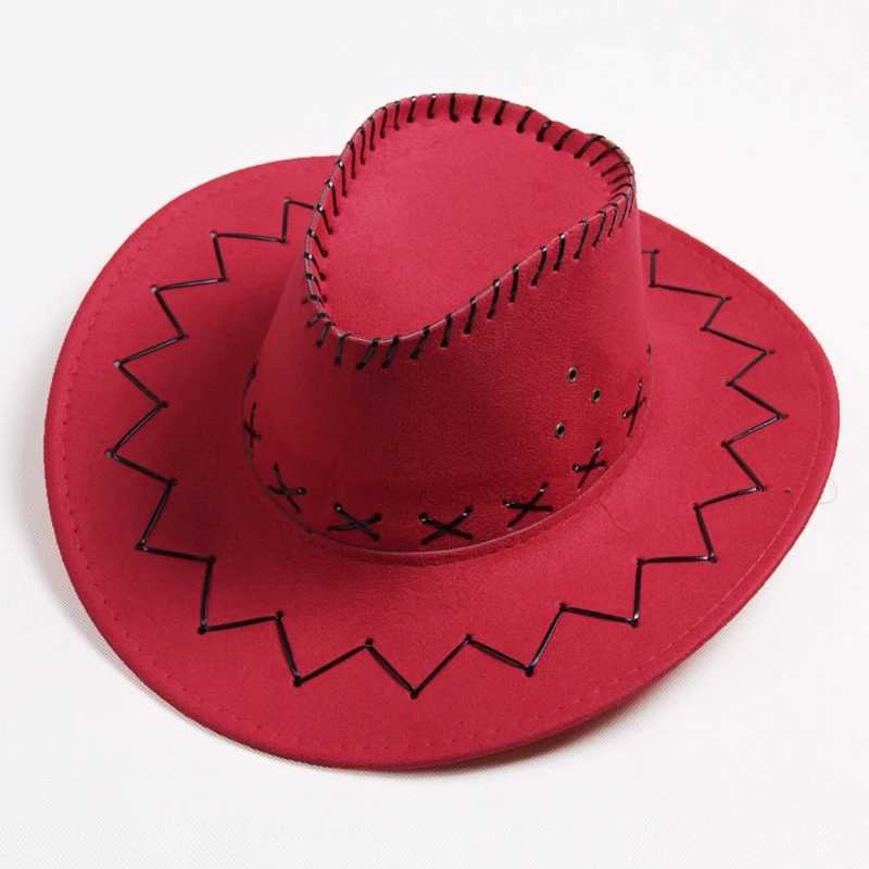 Fashion Cowboy Hat for Kids Personalized Party Straw Hat Suede Fabric Sun Hat Children Western Cowboy Hat for Boys Girls Z251029