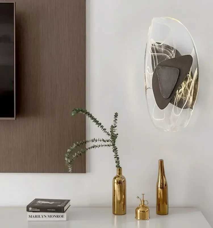 Luxury Modern Crystal BlackGold Wall Lamp Designer Creative Art Bedroom Living Room Background Bedside Porch Indoor Fixtures C251124