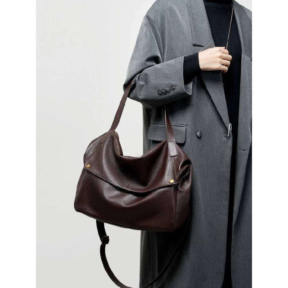 Genuine Large Capacity Women Shoulder Handbag Europe Style Soft Cow Leather Bag Simple Casual Women's Bag Tote Suotong0917