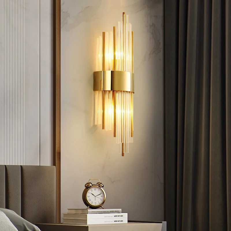 Nordic Luxury Wall Lamp Stainless Steel Black Gold LED Wall Lamp Living Room Stairs Bedroom Bedside Room Decor Lighting Fixtures C251124