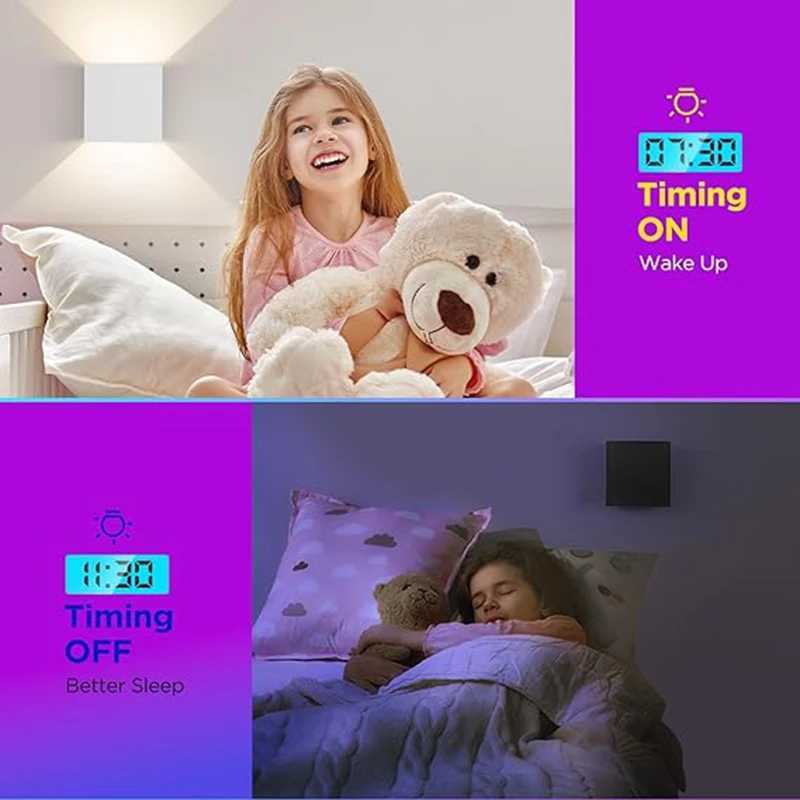 Smart Cube Wall Light Adjust Angle Up and Down Light 16M Color Dimmable Music Sync Work with Alexa Google Assistant C251124