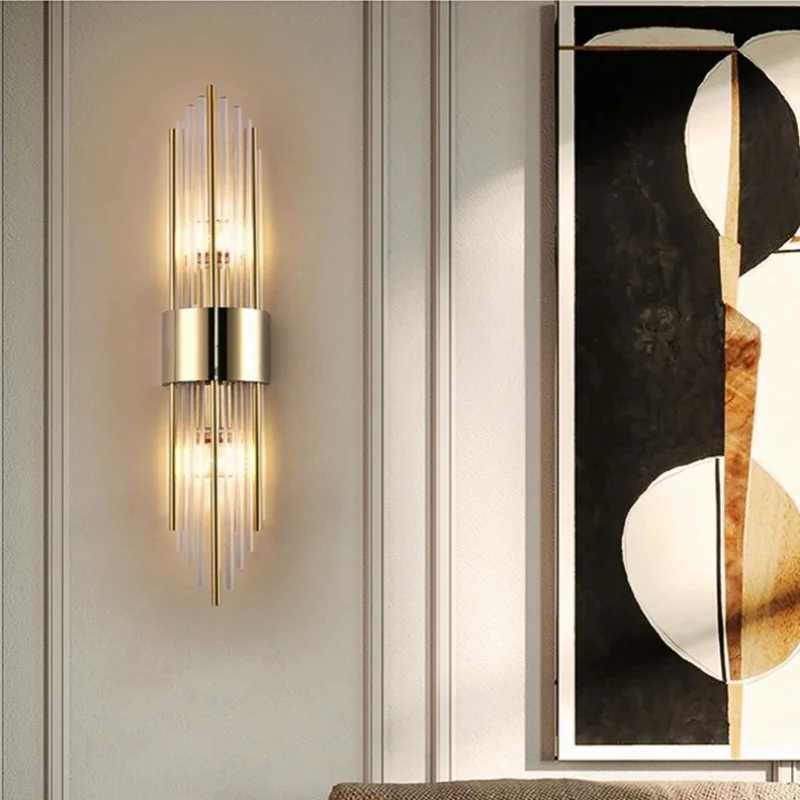 Nordic Luxury Wall Lamp Stainless Steel Black Gold LED Wall Lamp Living Room Stairs Bedroom Bedside Room Decor Lighting Fixtures C251124