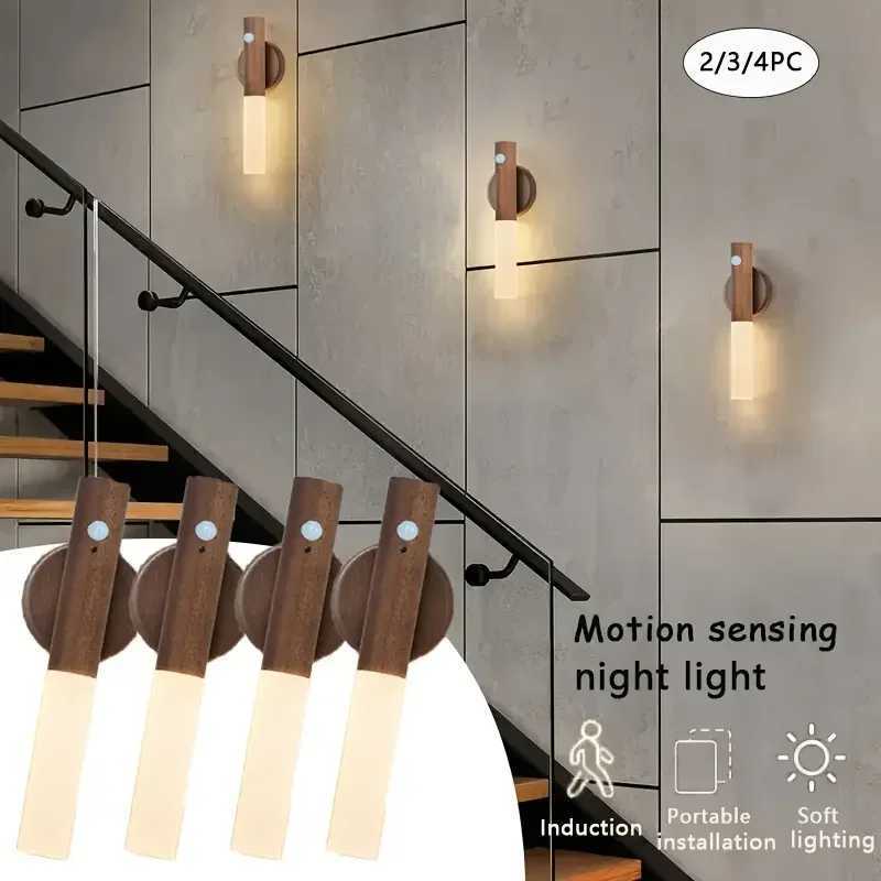 Creative Intelligent Auto PIR Motion Sensor LED Rechargeable Magnetic Night Light Wall Light Kitchen Cabinet Light Bedside Lamp C251124