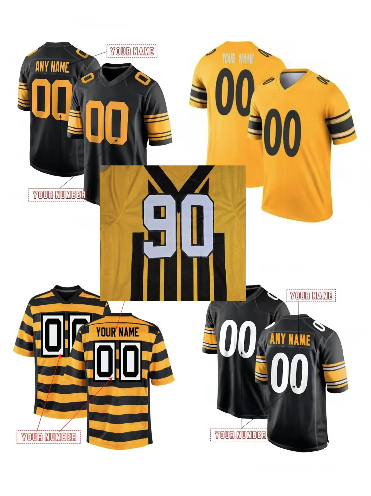 Custom Jersey 1933 Throwback Aaron Rodgers 33 Jack Sawyer Will Howard DK Metcalf Watt Football Patrick Queen Joey Porter Jr Franco Polamalu Fitzpatric