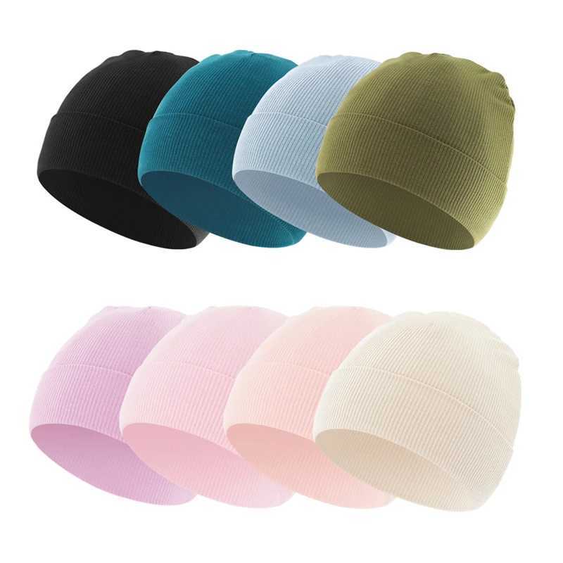 4Pcs Newborn Beanie Baby Hat for Girls Boys Cotton Knitted Infant Bonnet Toddler Cap Kids Accessories Newborn Gift 012M Z251029