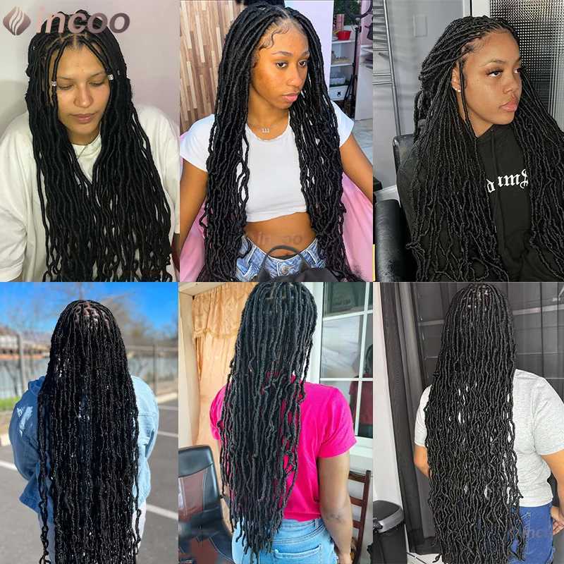 40 Dreadlocks Braided Wigs for Black Women With Baby Hair Synthetic Faux Locs Crochet Hair Pre Looped Braided Wig HD Lace Wigs C250922