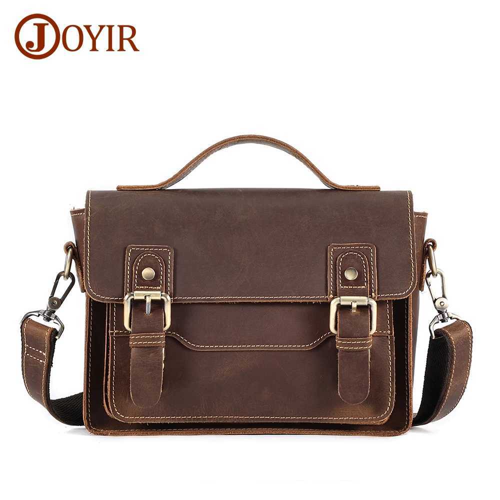 JOYIR Genuine Leather Small Messenger Bag Men Women Satchel Shoulder Crossbody Bag Vintage Purse for Business Work Travel J251025