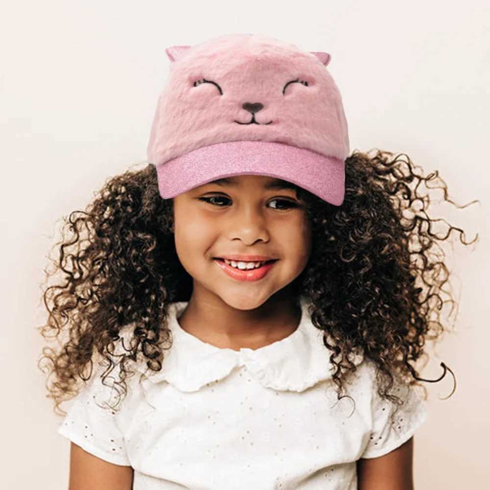 Childrens Baseball Cap Cartoon Animals Outdoor Baby Girls Warm Hats Winter Cat Pattern Cute Baseball Caps For Kids 310 Years Z251029