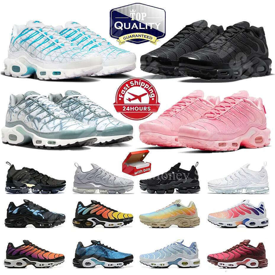 Designer Running Shoes Tnss Men Women Tn Plus 3 Triple White Black Sky Blue Gradient Dusk tns Plus Tennis Breathable Mens Trainers outdoor Sports Sneakers Size