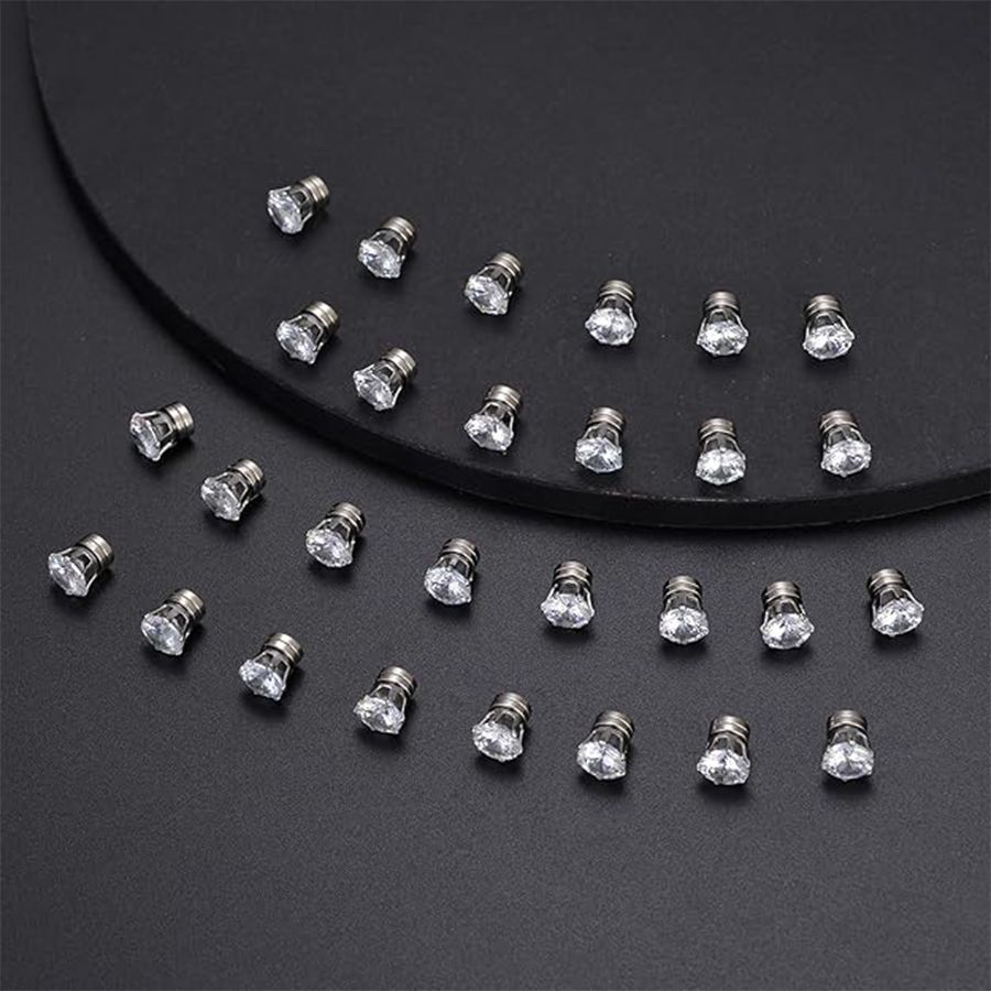 14 Pairs Magnetic Stud Earrings White Cubic Zirconia Clip on Earrings Set Non-Piercing Fake Earring Jewelry for Women Men 4MM