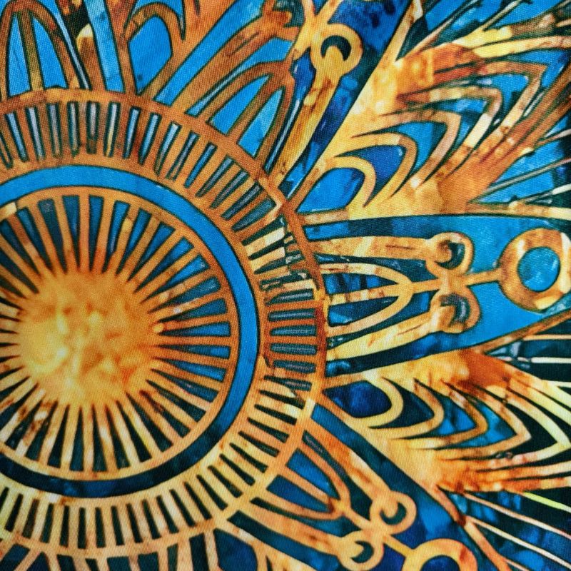 Women's Ethnic Retro Printed Long Dress, V - Neck Long Sleeve Milk Silk Maxi Dress for Party & Casual-CF40367