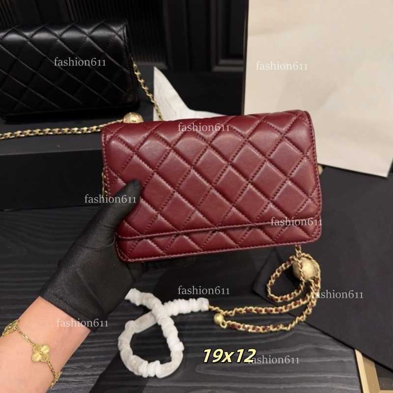 Luxury Wallet Handbags Crossbody Designer Mini Shoulder Bag Envelope Crossbody Purse Classic Flap with Gold Ball 19cm