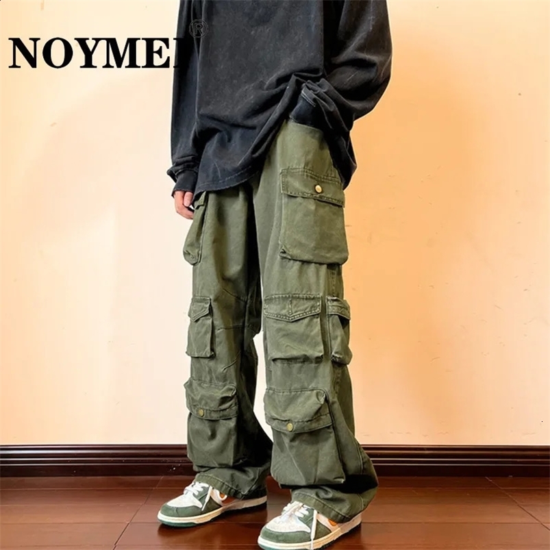 NOYMEI Y2k Mens Cargo Pants Multi Pocket Summer Streetwear Trousers Male Hiphop Overalls High Street Safari Style WA2046 240822