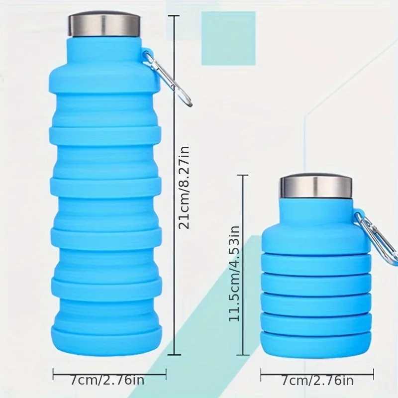 1pc Collapsible Silicone Water Bottle Reuseable BPA Free Foldable BottlesPortable Hiking Cup For Outdoor Mountaineering Tours J250923