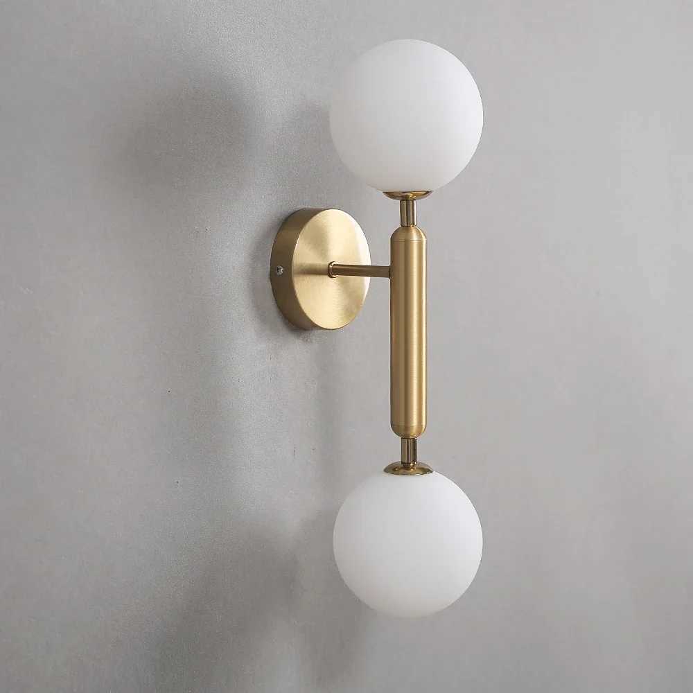 Minimalist Wall lamp Glass white ball G9 Bulbs Warm lighting Bedroom Bedside lamp Living room Background wall light Corridor C251124