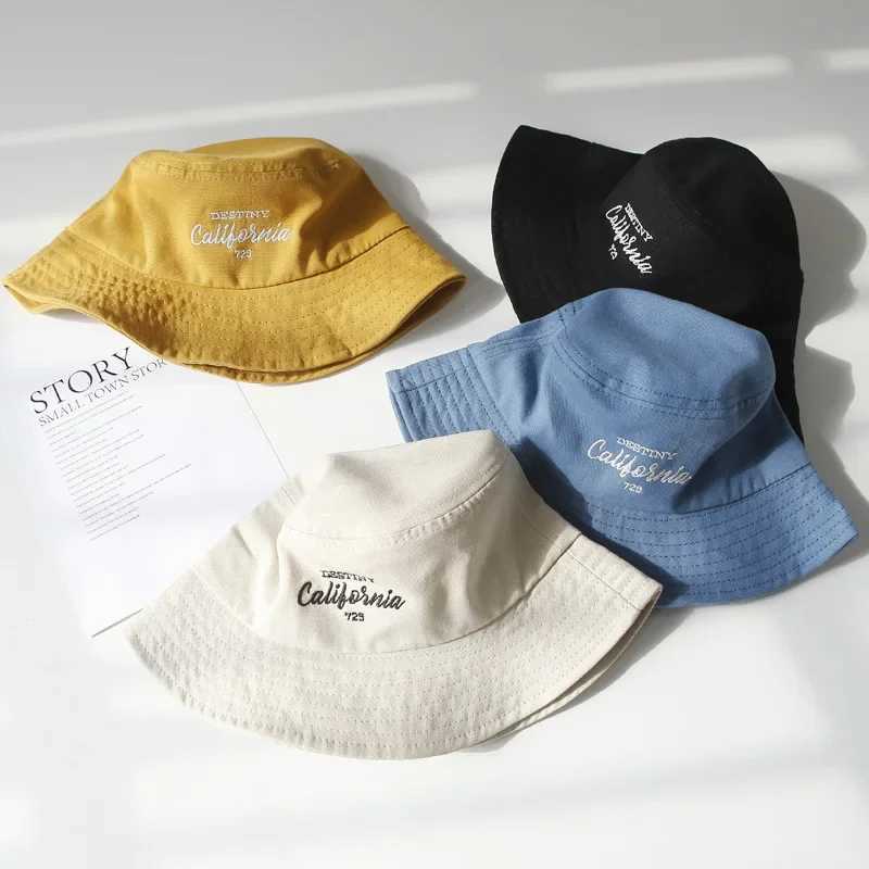 Baby Hat Cotton Outside Travel Beach Children Sunshade Cap For Boys Girls Kids Fisherman Bucket Hat Panama Hat 5052Cm Z251029