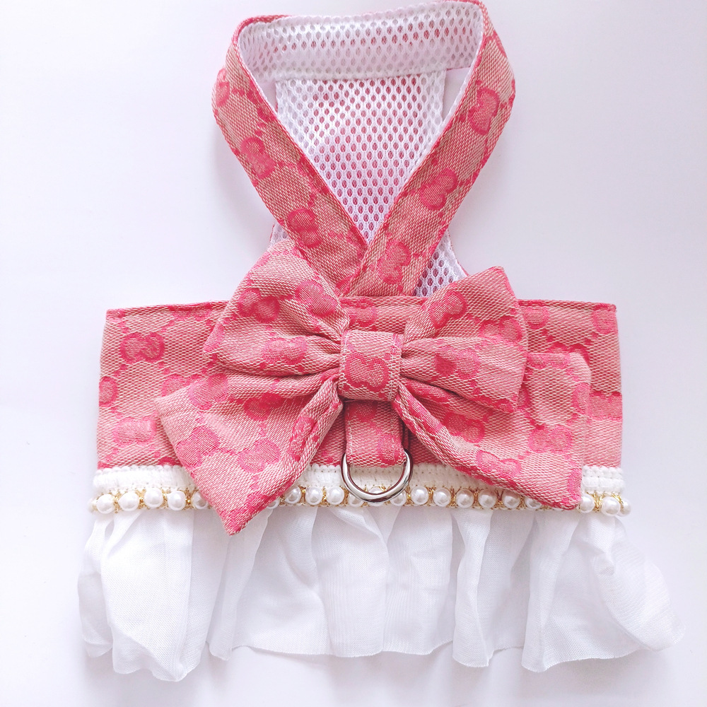 Elegant Bow Knot Collarless Puppy Dress-Up Harness Non-Slip Comfortable Fit