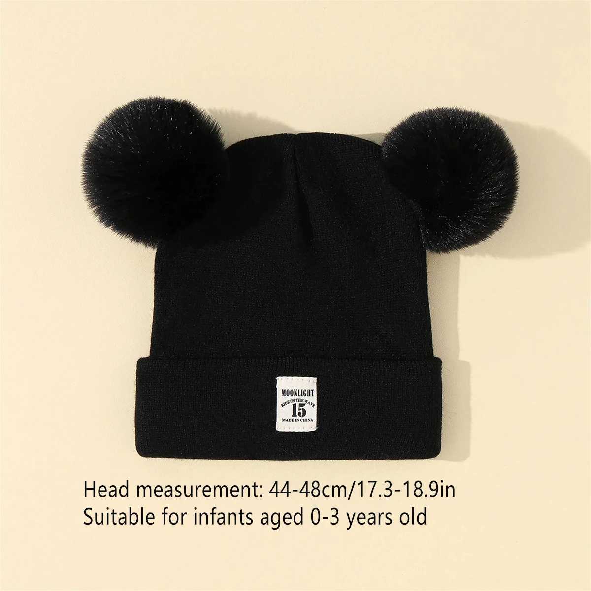 3pcs Autumn Winter Baby Warm Knitted Hats With Pom Kids Knit Beanie Hat Children Hat For Boys Girls Accessories Z251029