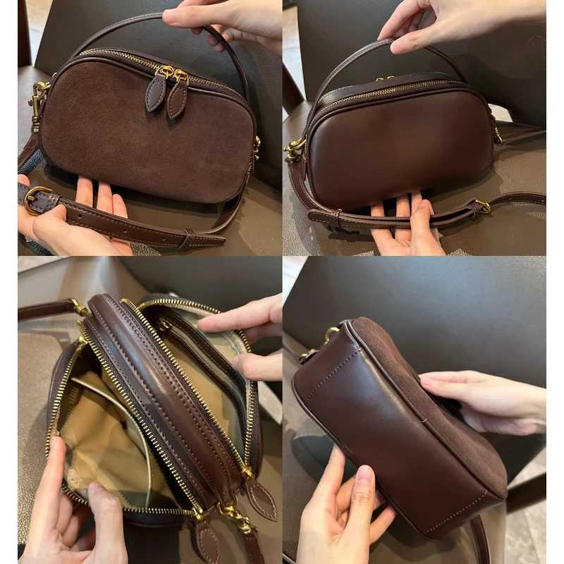 Autumn Winter Womens Cow Nubuck Leather Shoulder Bag Ladies Cowhide Handbag Female Luxury Design suede commuting Crossbody Bag J251025