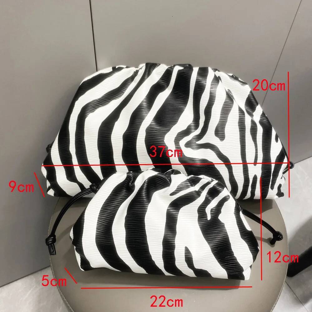 New Design Pleated Cloud Clutch Zebra Print Shoulder Sling Crossbody Mini Bag for Evening Parties & Daily Use high-quality