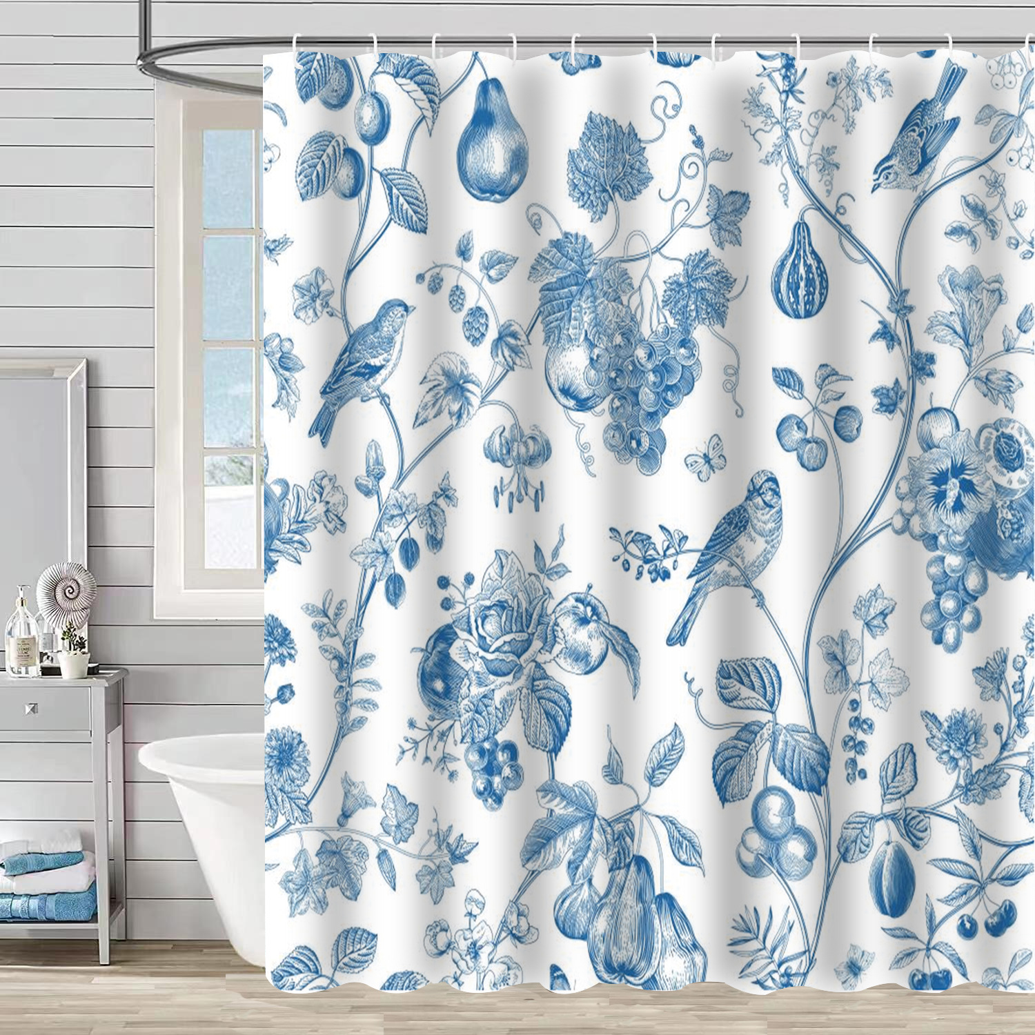 YL-37251 waterproof shower curtain 3D printing tropical jungle plant leaves and flowers polyester shower curtain with hook