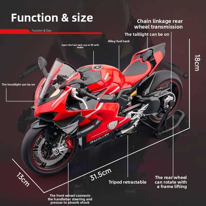 Diecast Spray 17 Ducati Superleggera V4 Super Motorcycle Model Collection Miniature Voiture Ornament Boyfriend Gift Toy Vehicle Z250923