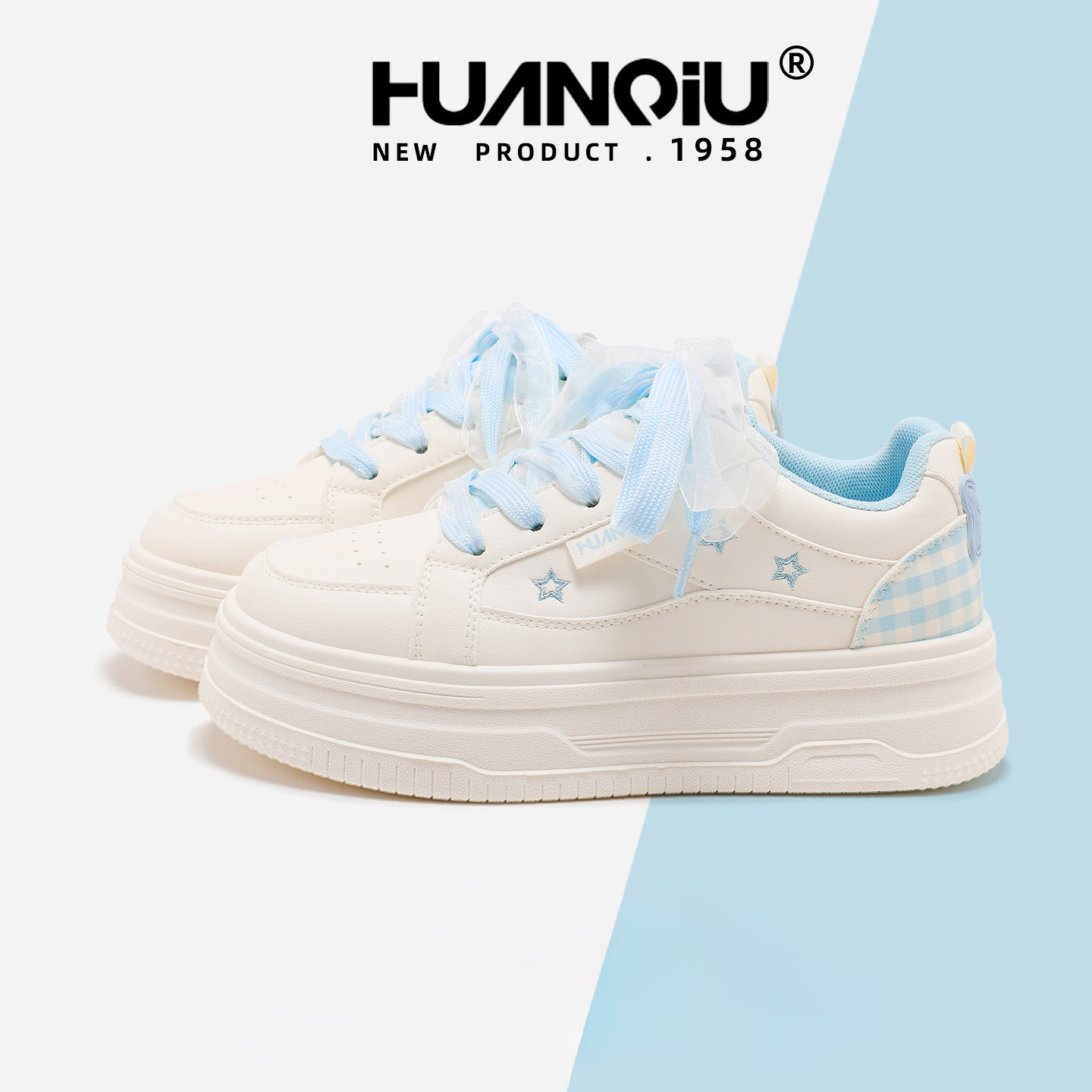 HUAN QIU Free shipping Designer Casual Shoes Thick soled board shoes women versatile fashionable casual breathable board shoes fashion