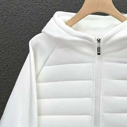 Men's Patchwork Cotton Triangle Pattern Printed Lightweight Jacket Winter Thin Loose Splicing Cotton Simple Warm Casual Hooded Coat Couple Jaets 