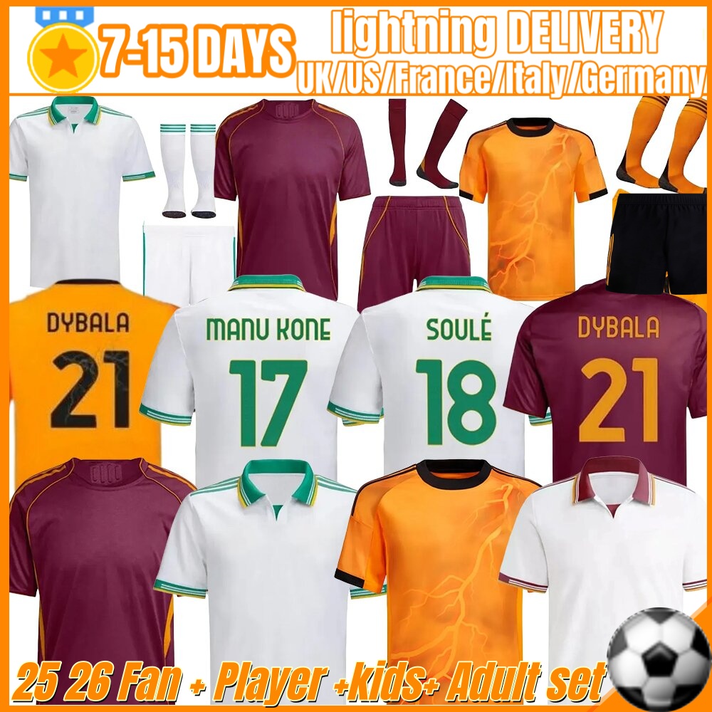 Roma DYBALA 24 25 26 Rome soccer jersey football shirt ROMA ABRAHAM PAREDES DYBLA MANCINI E. LE FEE ZALEWSKI EL SHAARAWY ROME men kids
