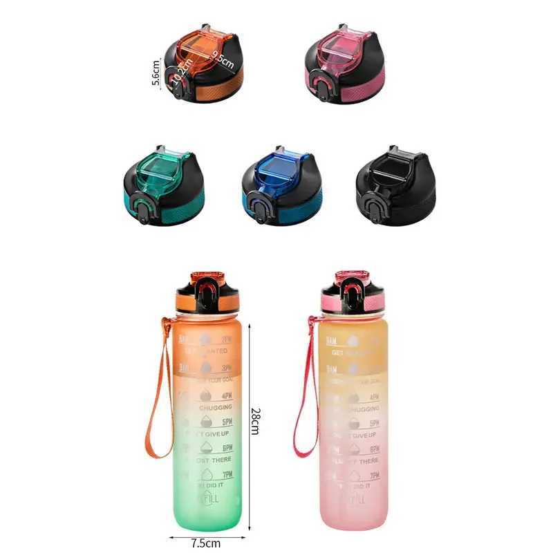 1 Liter Sport Water Bottle Water Bottle Motivational Leakproof Bottles Drinking Outdoor Travel Gym Fitness Jugs For Kitchen Cups J250923