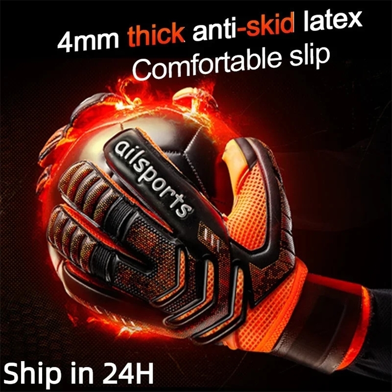 s Men Professional Soccer Goalkeeper Gloves 4mm Latex With Finger Protection ren Adults Football Goalie Gloves Protector 240828CJ
