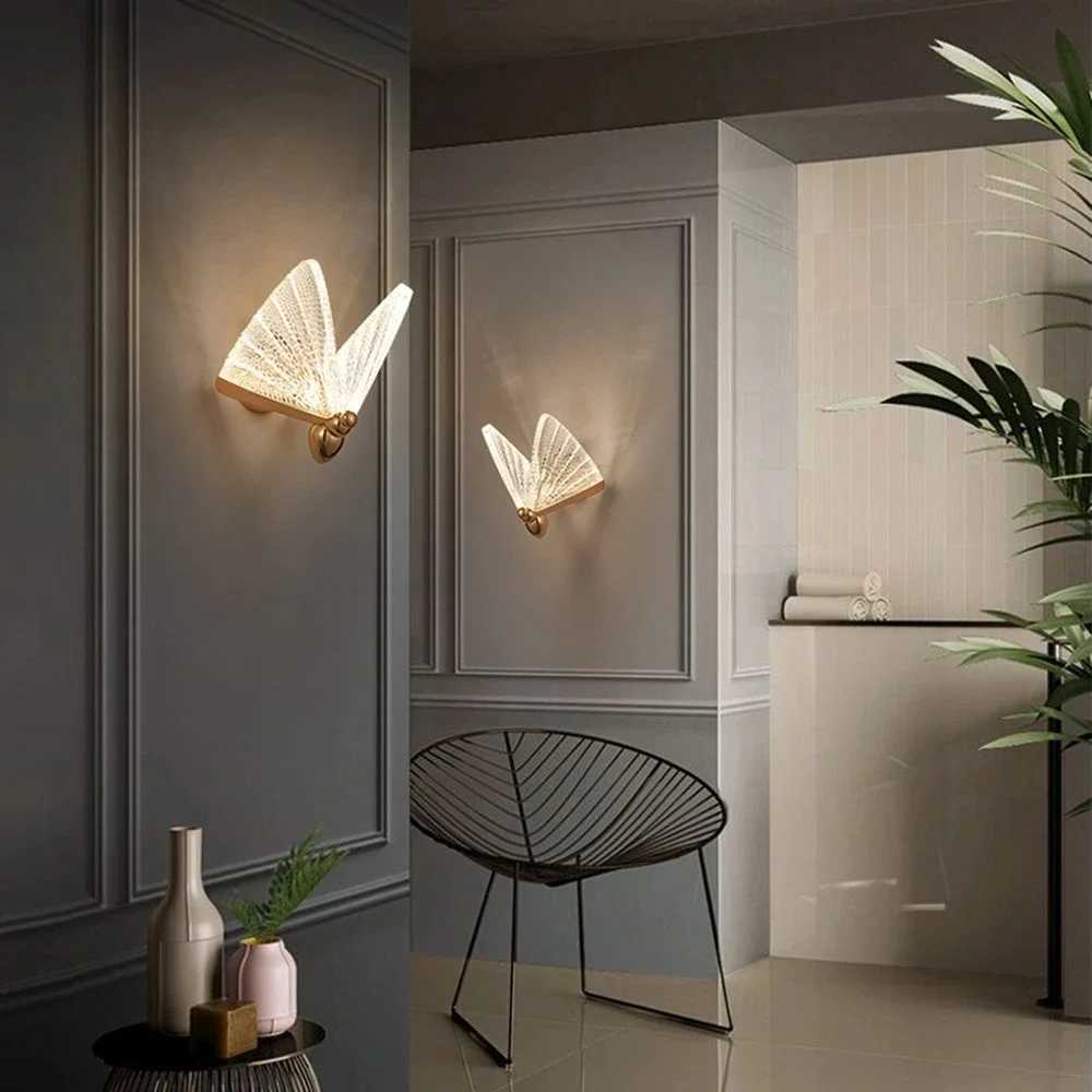 Modern Crystal Wall Lamp For Bedroom Living Room Butterfly Design Lighting Luxury Home Decor Wall Sconce Luxury Cristal Lustre C251124