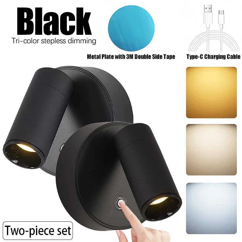 LED Magnetic Wall Lamp USB Rechargeable Touch Switch Adjustable Brightness Ideal for Bedroom Dining Room Party Art Decora C251124