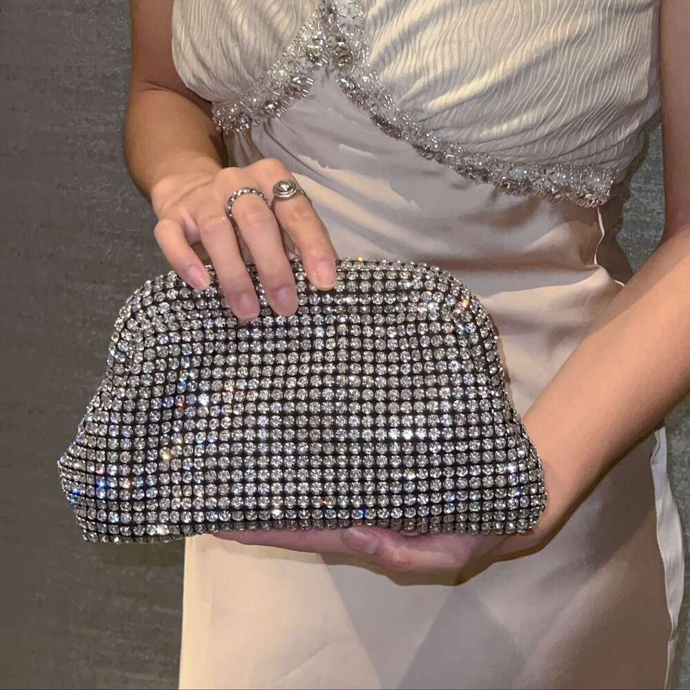 Designer Clutch Bag with Rhinestone & Acrylic - Crossbody Bag for Women, Ideal for Parties, Weddings, Formal Events