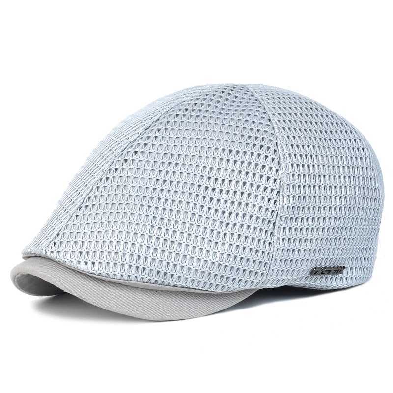 New Mesh Newsboy Caps Summer Men Women Hats Breathable Beret Outdoor Gorro Hombre Boina Golf Hat Fashion Casual Solid Flat Cap Z251029