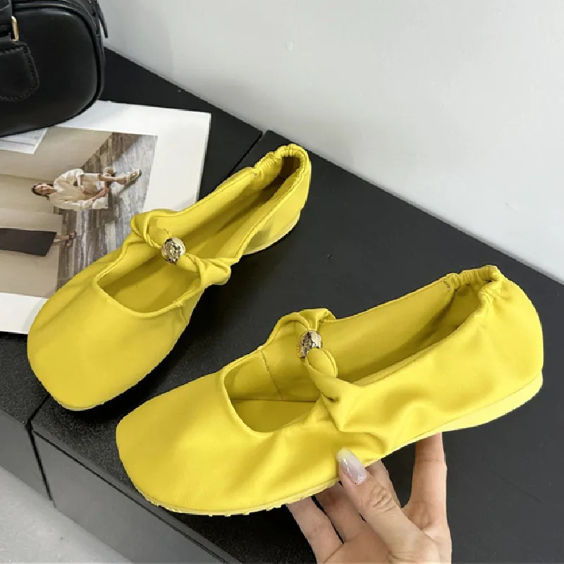 Fashion Metal Decoration Round Toe Mary Jane Shoes Women Comfort Lightweight Loafers Elegant Shallow Party Shoes Zapatos Mujer 250809