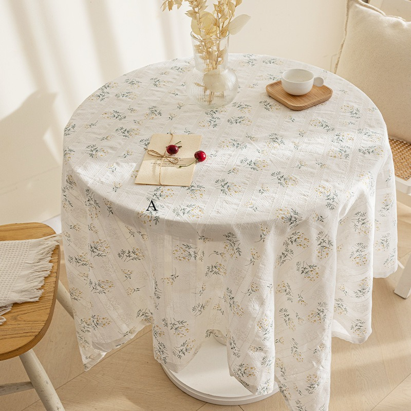 2025 Small Floral Pastoral Fabric Coffee Table Cloth Book Table Mat Bedroom Tablecloth RE4