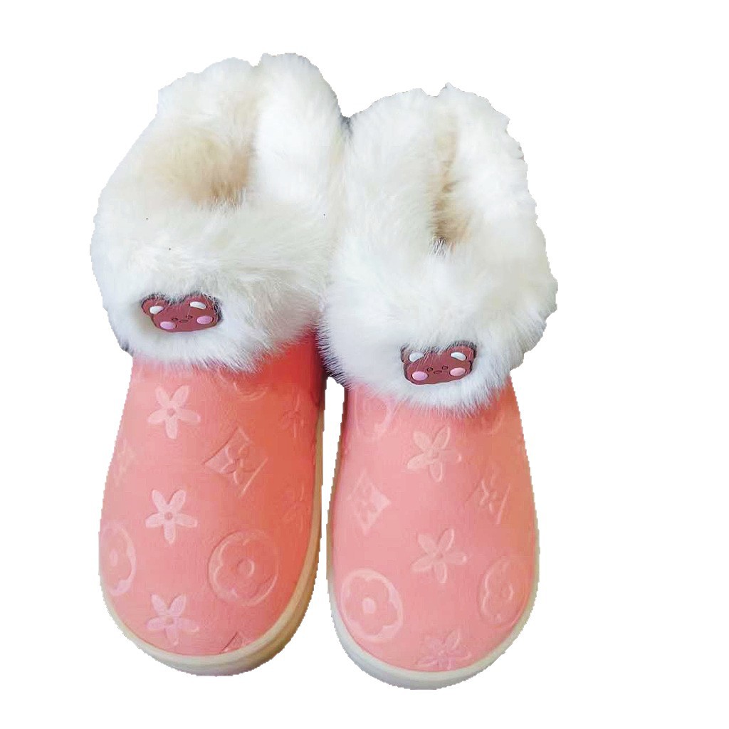 Designer shoes free shipping New children's slippers with anti slip soft bottom for home wear and plush insulation thick bottom cotton slippers
