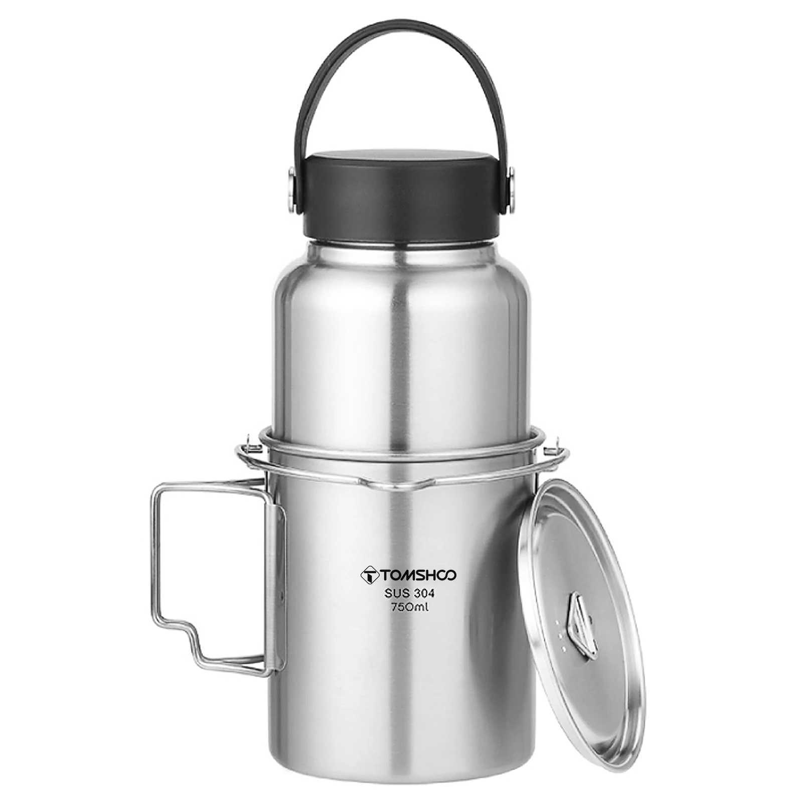 Big Capacity 1050ml Stainless Steel Sport Water BottleKettle with Leak Proof Lid Camping Hanging Pot Cup for Outdoor Travel J250923