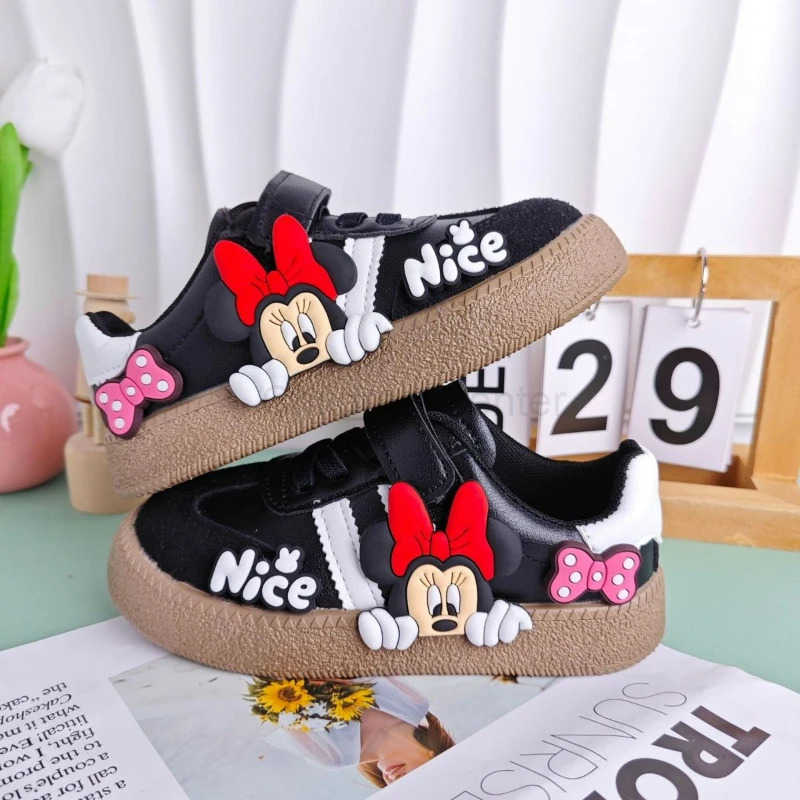 Disney Mickey Mouse & Minnie Mouse Themed Children's Sports Shoes - Durable Slip Resistant Rubber Soles for Little Ones H251119